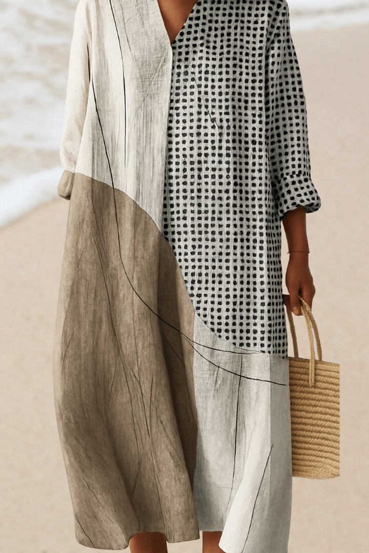 Dune &amp; Grid Dress